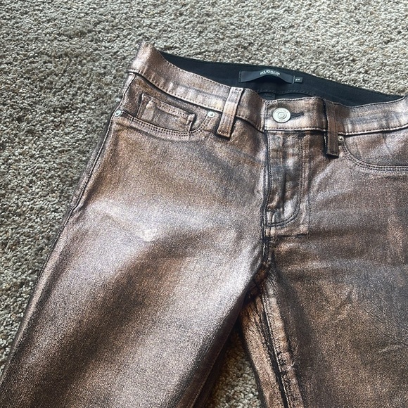 Hudson Nico super skinny stretchy metallic Jean rose gold size 24 NWOT - Picture 2 of 6